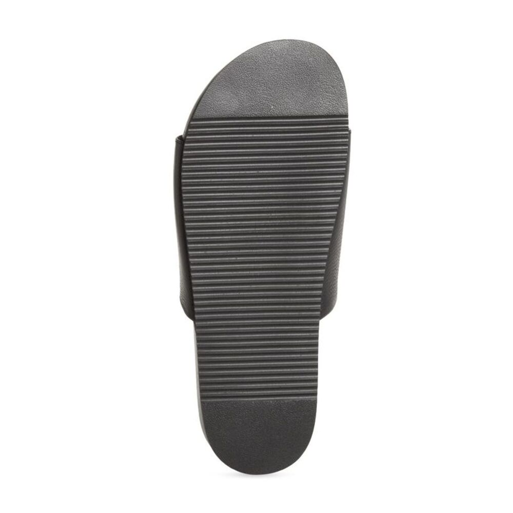 THE MENS STORE Mens Black Smith Toe Platform Slip On Leather Slide Sandals 7 M - Picture 4 of 4